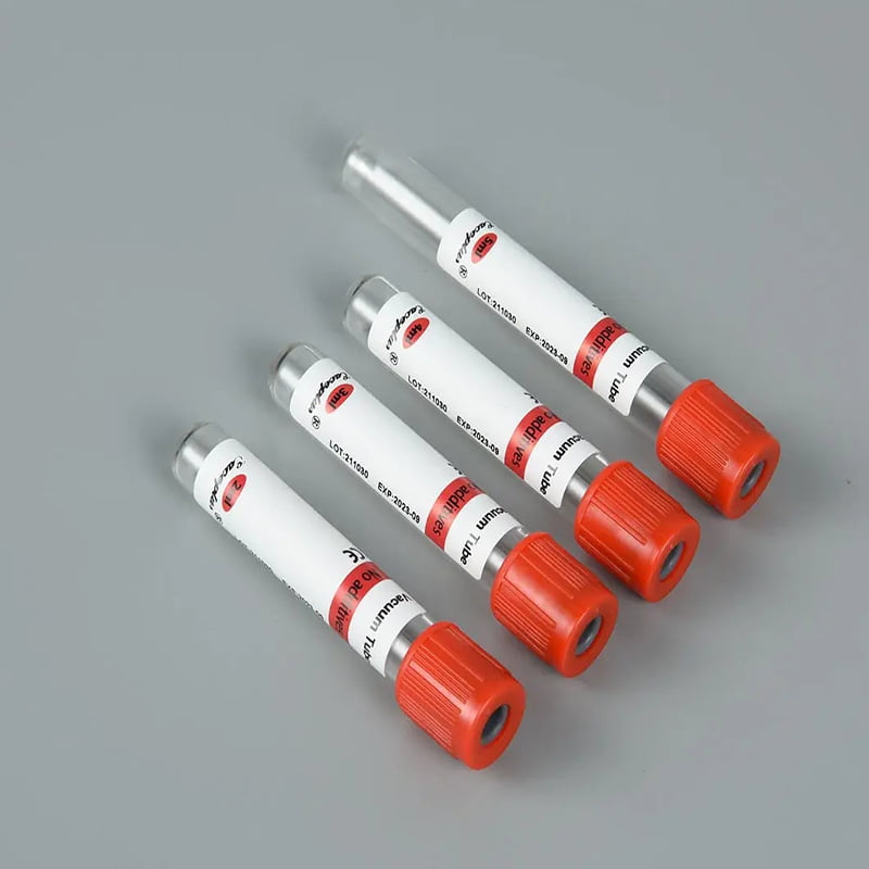 Additive free medical test tube for serum collection