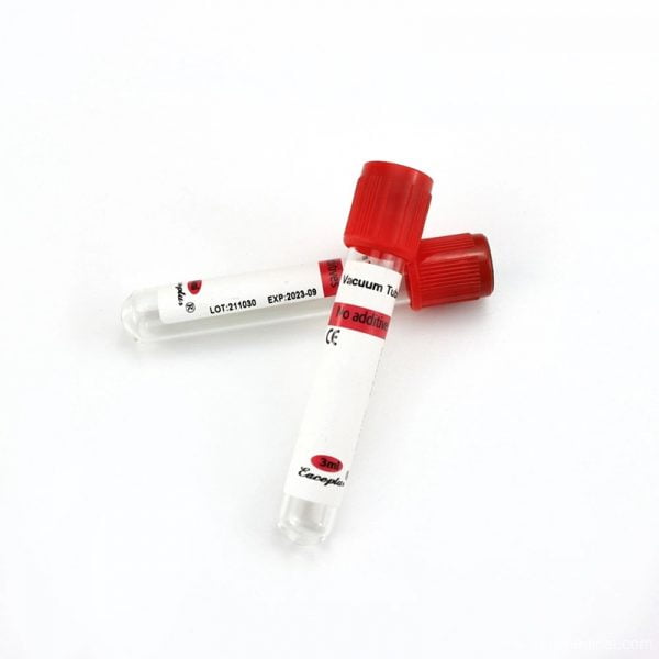 Additive free medical test tube for serum collection