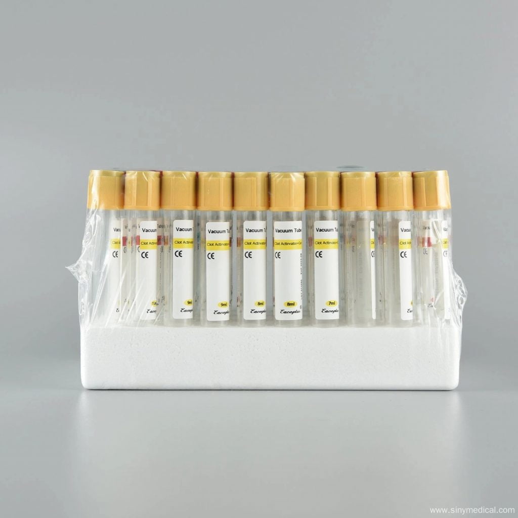 Disposable-vacuum-blood-collection,-with-gel-and-coagulant
