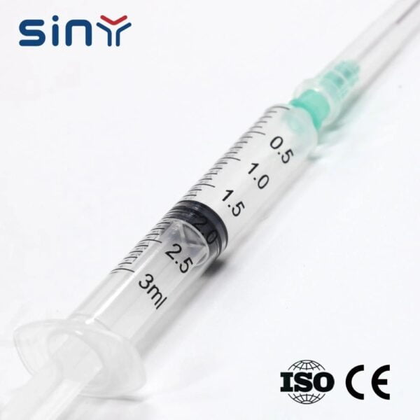 3 Parts Luer Slip 3ml Syringe with Needle 1